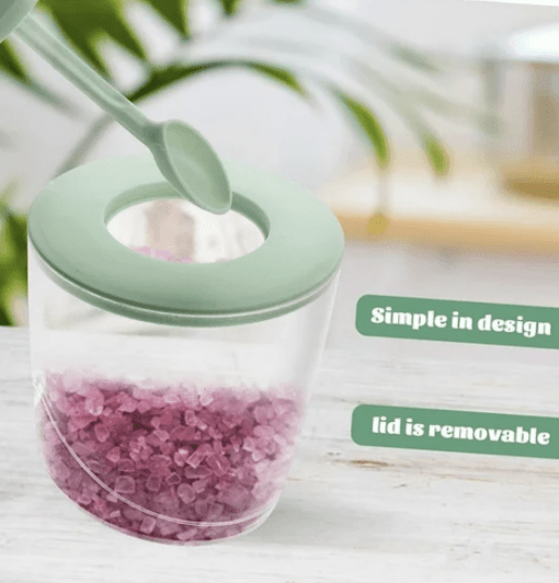Flour Container Box Storage Holders Containers Home Salt Green Holder Pot Lid Sugar Empty Jar Kitchen Jars Cabinet Pots and Seasoning Bottle Plastic Baby Household Canisters Bowl Clear Jar - Image 3